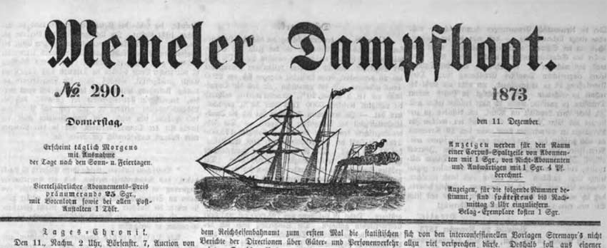 Memeler Dampfboot - 11.12.1873